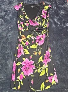Vintage Ronni Nicole Size 12 Black Floral Sleeveless Women's Maxi Dress - Picture 1 of 5