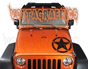 Calcomanía de vinilo para capó para Jeep Wrangler/Gladiator Oscar Mike estrella angustiada EE. UU. - Imagen 1 de 1
