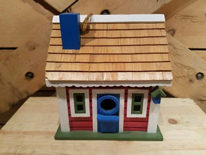 Wood Colorful Country Nest Cottage Bird House - Swanky Barn - Picture 1 of 12