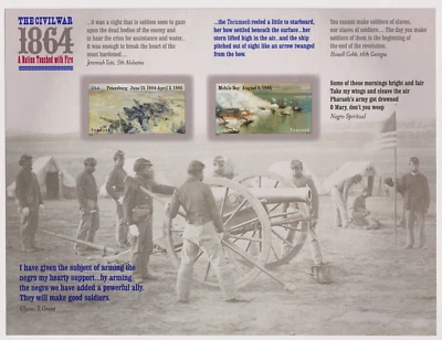 Scott #4911a (4910-11) CIVIL WAR 1864 Forever Stamp Sheet of 12 Stamps - MNH - Image 1 of 2