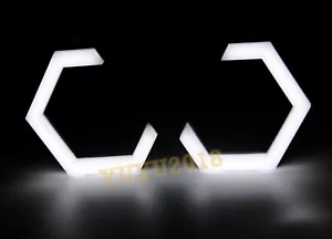 Algodón blanco hexagonal halo 80 mm 3,15 pulgadas LED ojo de ángel ojos demonio-2 piezas - Imagen 1 de 12