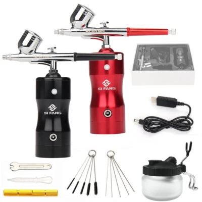 0.3mm Mini Airbrush Compressor Kit USB Spray Gun Set Paint Art Tattoo Cake Tool - Image 1 of 4