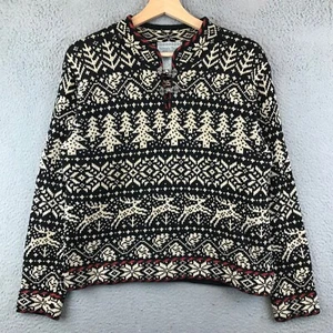 Vintage Nomadic Traders Nordic Wool Sweater With Reindeer & Pine Design S - Picture 1 of 9