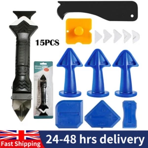 15x Silicone Sealant Tool Caulk Remover Grouting-Mastic Finishing Smoothing Set - Picture 1 of 13