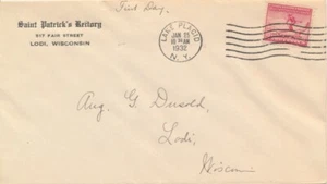 #716 III Winter Olympics Lake PlacidSaint Patrick Rectory Lodi Wisconsin FDC - Picture 1 of 1
