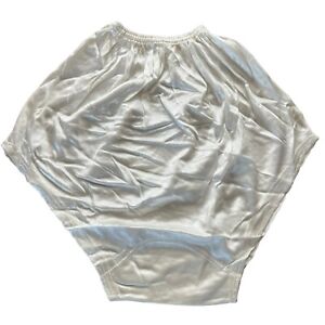 Vintage 1960's Mushroom Gusset Panties Granny Shiny Satin Wet White Medium
