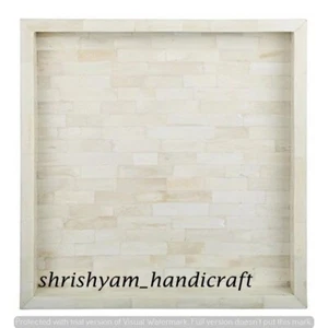 Handicraft Antique Bone Inlay Mughal Design MDF/Bone/Resin Wooden Serving Tray - Picture 1 of 20