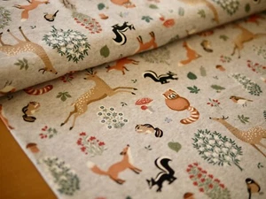 HILCO French Terry Sweatstoff FOLK FRIENDS Kinderstoff Waldtiere Waschbär Dachs - Bild 1 von 7