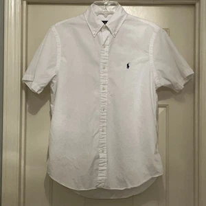 Polo Ralph Lauren Men’s Classic Fit Oxford Cotton White Shortsleeved Shirt Sz M - Picture 1 of 12