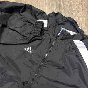 Adidas Windbreaker Jacke Herren schwarz Full Zip Gr. Large Mock Neck leicht - Bild 1 von 17