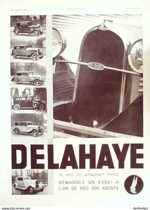 Publicite Auto Delahaye 1932 - Picture 1 of 1