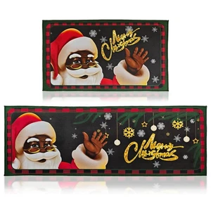 2 Stück Weihnachten Afroamerikanischer Weihnachtsmann Küchenmatten, Frohe Weihnachten Küche R... - Bild 1 von 6