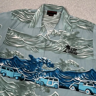 Sun & Moon Hawaiian Camp Shirt Men’s M Cruiser Waves Beach Aloha Las Vegas Palm - Image 1 of 4