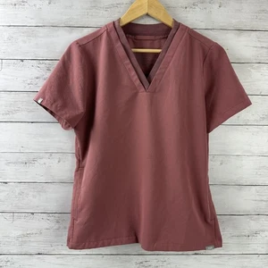 Figs Womens Oran Scrub Top Sz Small Mauve Short Sleeve Pockets Comfort Nursing - Picture 1 of 10