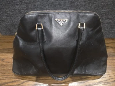 PRADA Vintage 90's Black Cinghiale Leather Doctor Purse Bag Satchel  - Image 1 of 4