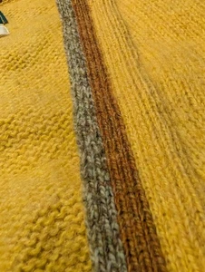 Vintage 60er McGregor Strickjacke Pullover Große 44" Cobain Shaggy Senf dunkler Besatz - Bild 1 von 11