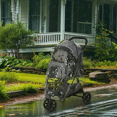 PawHut Hundebuggy Hundewagen für kleine und kleinste Hunde Katzenwagen Grau - Bild 1 von 4