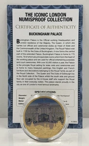 LONDON NUMISPROOF BUCKINGHAM PALACE 50 MM 24 KARAT VERGOLDETE MEDAILLONS & COA - Bild 1 von 3