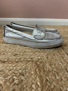 Cole Haan Silver Leather Loafers Label Size US 7.5 UK 5 Insoles Replaced - Picture 1 of 5