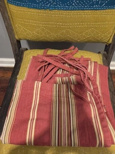 Pottery Barn Cafe Curtain Panel 1 Window Valance Red Striped 100% Cotton VTG - Picture 1 of 6