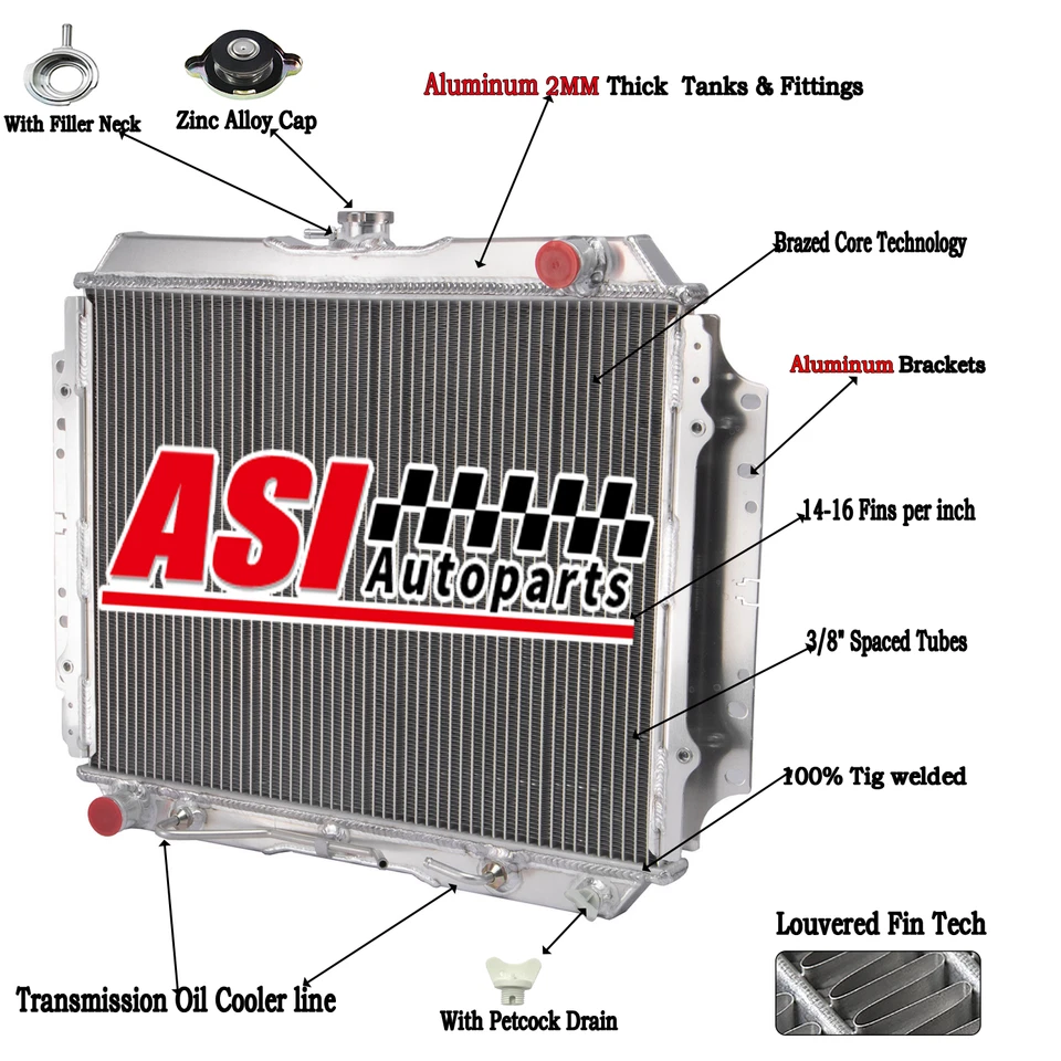 For 1987-1997 HOLDEN RODEO TF G3 G6 2.2L 2.6L 4cyl PETROL Aluminum Radiator AT - image 1 of 4