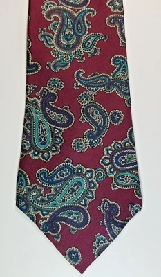 Corbata de seda para hombre Halston diseño cachemir 100 % seda italiana hecha en EE. UU. Foto 1 de 4