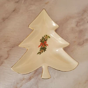 Plato para servir árbol de Navidad de cerámica vintage - Imagen 1 de 4
