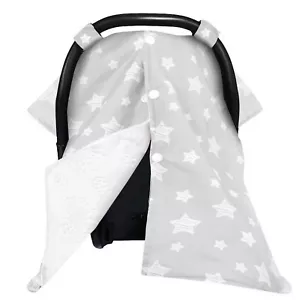 Baby Car Seat Canopy Nursing Cover for Breastfeeding Blanket Minky Fabric Back - Picture 1 of 6