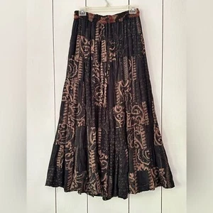 Maxi gonna patchwork India vintage taglia M ricamata boho hippie festa delle streghe - Foto 1 di 7