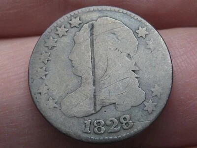 1828 Capped Bust Silver Dime- About Good Details, Large Date - Image 1 of 4