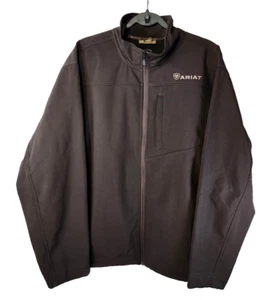 Ariat Men's Vernon Full Zip Softshell Brown Wind Water Resistant Jacket XL - Picture 1 of 4