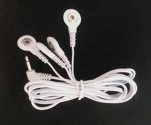 ELECTRODE LEAD WIRE CABLE 3.5mm (4 SNAP) FOR DIGITAL MASSAGER + (4) MASSAGE PADS - Picture 1 of 3