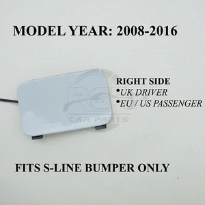 Cubierta de gancho de remolque para parachoques trasero derecho Audi Q5 8R S-Line 08-16 blanco glaciar LS9R/2Y - Imagen 1 de 7