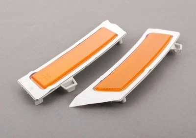 BMW E70 X5 Genuino Parachoques Delantero Cubierta Derecho e Izquierdo Reflector (Amarillo) NUEVO Juego Foto 1 de 2