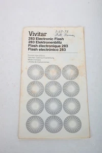 Vivitar 283 Electronic Flash Pocket Instruction Manual+English++Original - Picture 1 of 1