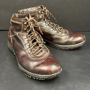 Mens Johnston Murphy Brown Leather Lace Up Ankle Hiking Boots Casual 10 M Vibram - Picture 1 of 11