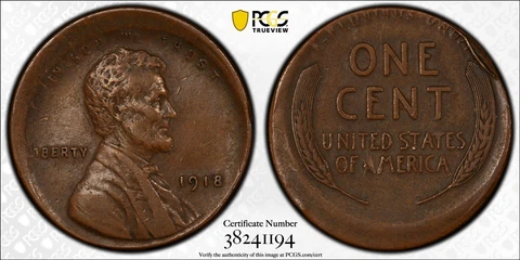 1918 1C PCGS X40 Mint Error 3% Off- Center -RicksCafeAmerican.com Cover