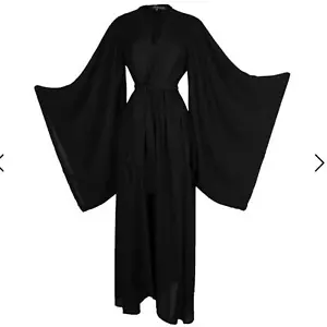 Jennafer Grace Black Kimono Duster Wrapdress maxi long robe sheer chiffon sz S - Picture 1 of 13