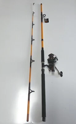 Nite Stick Catfish Spinning Combo 10' 2PC Rod Glow Tip Yellow/ 9 BB Bait Runner - Image 1 of 4