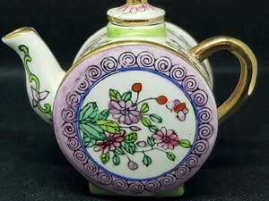 Mini tetera decorativa hermosa pieza de exhibición victoriana coleccionable flores - Imagen 1 de 8