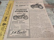 1950 SUNBEAM S7 Motorcycle Australia Sales Advert & Road Test Report 