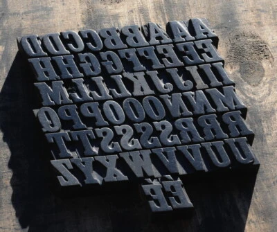 A-Z alphabet letterpress wooden printing blocks wood type Vintage printer typo!! - Image 1 of 2