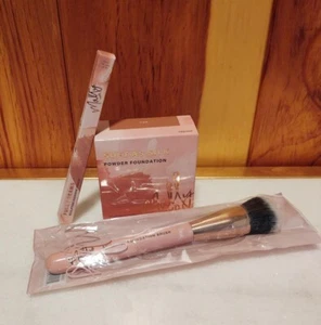 NIB-Mally Soft as Silk Foundation in Tan, Eyebrow Pencil in Brown, and Brush Lot - Picture 1 of 5