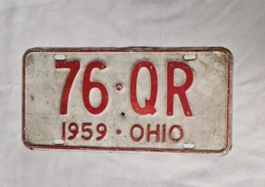 Antique Ohio License Plate 1959 Plate #76•QR - Picture 1 of 2