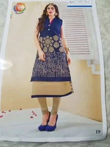 BOLLYWOOD STYLE BTFLY EMBROIDERED KURTI WITH MATCHING LEGGINGS SIZE 44" - Picture 1 of 5