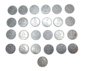 Coins Ukraine 5 Kopecks of Different Years Steel Collectible 25 Pieces Ukrainian