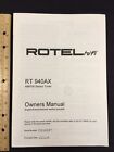 Rotel RT940ax Stereo Tuner Owners Manual 6 Pages of English 