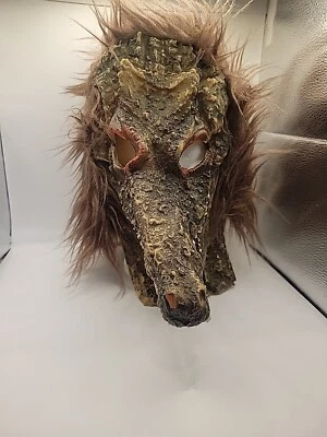 Halloween Hombre Lobo Máscara Facial Hombre Lobo Lobo Horror Máscara Látex Juegos con disfraces Disfraz utilería Foto 1 de 4