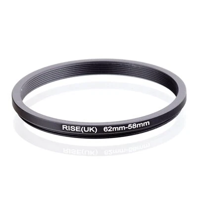 RISE(UK) 62mm-58mm 62-58 mm 62 to 58 Step down Ring Filter Adapter black - Image 1 of 3