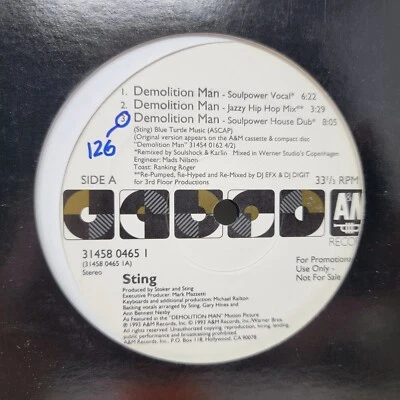 Sting Demolition Man M- 12" Vinyl Record Single + Free Sleeve - Image 1 of 4
